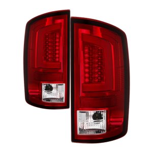 Dodge Ram 3500 SLT LED Tail Lights - SPYDER - V3 Light Bar - Red Clear - `03-`06