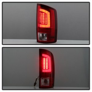 Dodge Ram 3500 SLT LED Tail Lights - SPYDER - V3 Light Bar - Red Clear - `03-`06