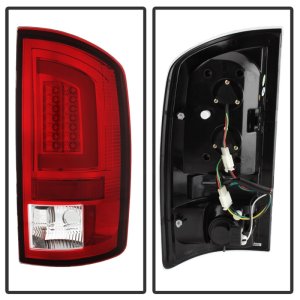 Dodge Ram 3500 SLT LED Tail Lights - SPYDER - V3 Light Bar - Red Clear - `03-`06