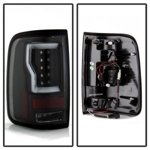 Ford F-150 Headlights - SPYDER - Projector Tail Lights - Light Bar DRL LED - Version 2 - Black - `04-`08