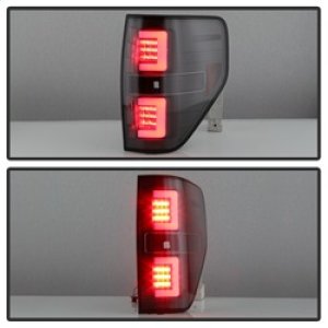 Ford F-150 LED Tail Lights - Rear - SPYDER - Version 2, Light Bar - Black - `09-`14