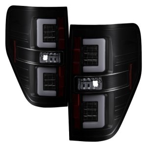 Ford F-150 LED Tail Lights - Rear - SPYDER - Version 2 - Black Smoke - `09-`14