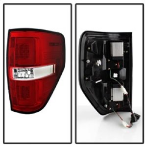 Ford F-150 LED Tail Lights - SPYDER - Light Bar, Version 2 - Red Clear - `09-`14