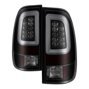 Ford F-150 LED Tail Lights - Rear - SPYDER - Light Bar LED, Version 3 - Black Smoke - `97-`03