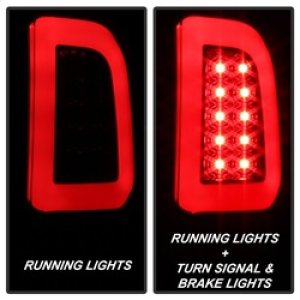 Ford F-150 LED Tail Lights - Rear - SPYDER - Light Bar LED, Version 3 - Black Smoke - `97-`03