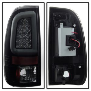 Ford F-150 LED Tail Lights - Rear - SPYDER - Light Bar LED, Version 3 - Black Smoke - `97-`03