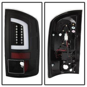 Dodge Ram 3500 SLT Tail Lights - SPYDER - Light Bar, V3 - Black - `07-`09