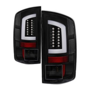 Dodge Ram 3500 SLT Tail Lights - SPYDER - Light Bar, V3 - Black - `07-`09