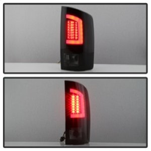 Dodge Ram 2500 SLT LED Tail Lights - SPYDER - Light Bar V3 - Black Smoke - `07-`09