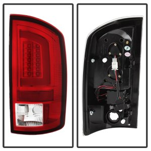 Dodge Ram 3500 SLT LED Tail Lights - SPYDER - Light Bar, Version 3 - Red Clear - `07-`09