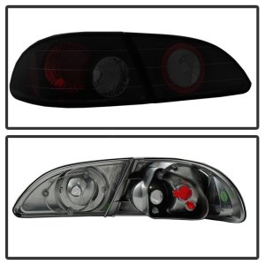 Toyota Corolla Tail Lights - SPYDER - Euro - Black Smoke - `98-`02