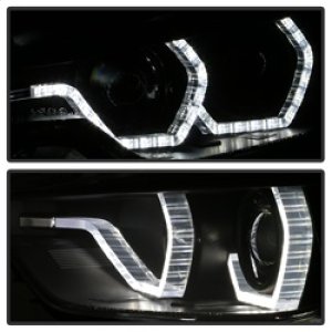 BMW 3 Series Headlights - Front - SPYDER - Projector + LED DRL - Black - `12-`14