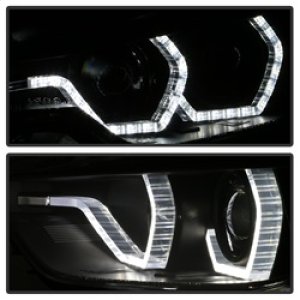 BMW 3 Series Headlights - Front - SPYDER - Projector + LED DRL - Black - `12-`14