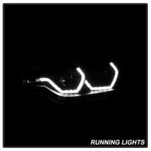 BMW 3 Series Headlights - Front - SPYDER - Projector + LED DRL - Black - `12-`14