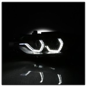 BMW 3 Series Headlights - Front - SPYDER - Projector + LED DRL - Black - `12-`14