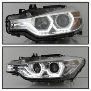 BMW 3 Series Headlights - SPYDER - Projector with LED DRL - Chrome - `12-`14 BMW 3 Series Headlights - SPYDER - Projector with LED DRL - Chrome - `12-`14