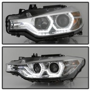 BMW 3 Series Headlights - SPYDER - Projector with LED DRL - Chrome - `12-`14 BMW 3 Series Headlights - SPYDER - Projector with LED DRL - Chrome - `12-`14