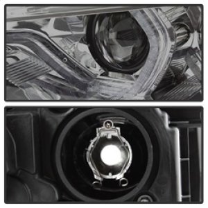BMW 3 Series Headlights - SPYDER - Projector, LED DRL, Bulbs Included - Smoke - `12-`14