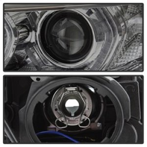 BMW 3 Series Headlights - SPYDER - Projector, LED DRL, Bulbs Included - Smoke - `12-`14