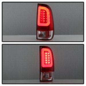Ford F-150 LED Tail Lights - SPYDER - Light Bar, Version 3 - Red Clear - `97-`03