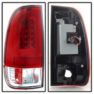 Ford F-150 LED Tail Lights - SPYDER - Light Bar, Version 3 - Red Clear - `97-`03