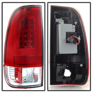 Ford F-150 LED Tail Lights - SPYDER - Light Bar, Version 3 - Red Clear - `97-`03