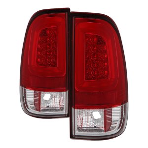 Ford F-150 LED Tail Lights - SPYDER - Light Bar, Version 3 - Red Clear - `97-`03