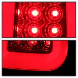 Ford F-250 LED Tail Lights - SPYDER - Light Bar, Version 3 - Red Clear - `97-`03