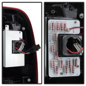 Ford F-250 LED Tail Lights - SPYDER - Light Bar, Version 3 - Red Clear - `97-`03