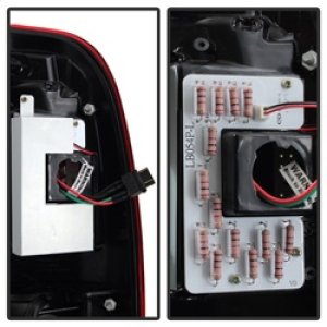 Ford F-250 LED Tail Lights - SPYDER - Light Bar, Version 3 - Red Clear - `97-`03