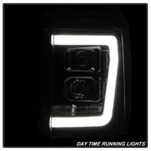 Ford F-250 Super Duty Headlights - SPYDER - V2 Projector - Light Bar DRL - Black - `11-`16 Ford F-250 Super Duty Headlights - SPYDER - V2 Projector - Light Bar DRL - Black - `11-`16