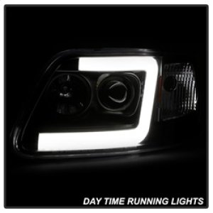 Ford F-150 Headlights - SPYDER - Light Bar Projector - Black - `97-`03