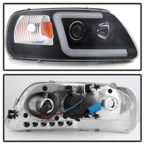 Ford F-150 Headlights - SPYDER - Light Bar Projector - Black - `97-`03