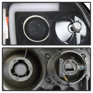 Ford F-150 Headlights - SPYDER - Light Bar Projector - Black - `97-`03