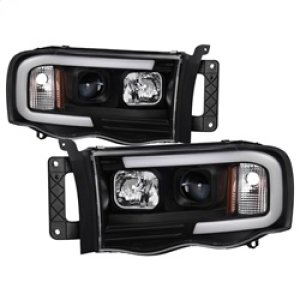 Dodge Ram 1500 Headlights - SPYDER - Light Bar Projector - Black - `02-`05