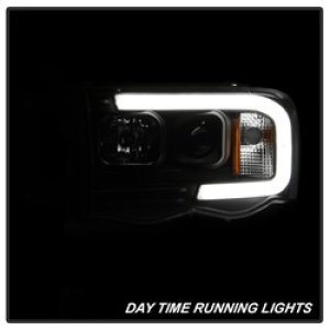 Dodge Ram 1500 Headlights - SPYDER - Light Bar Projector - Black - `02-`05