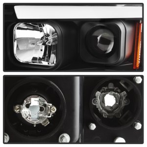Dodge Ram 1500 Headlights - SPYDER - Light Bar Projector - Black - `02-`05