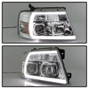 Ford F-150 Headlight Set - SPYDER - Light Bar Projector - Chrome - `04-`08