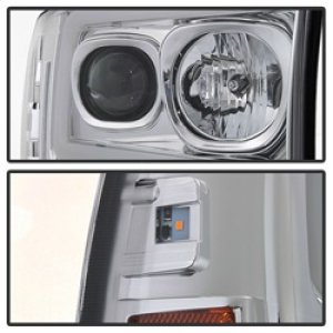 Ford F-250 Super Duty Headlights - SPYDER - Light Bar Projector - Chrome - `99-`04