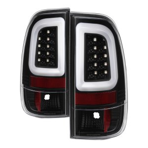 Ford F-250 Tail Lights - Rear - SPYDER - Version 3, Light Bar LED - Black - `08-`16