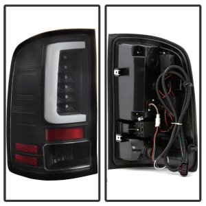 GMC Sierra LED Tail Lights - Rear - SPYDER - Version 2 Light Bar - Black - `07-`13