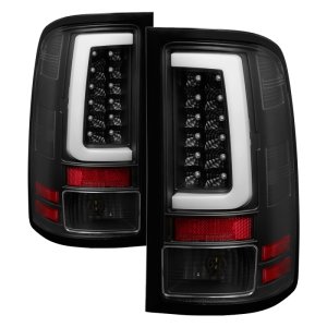 GMC Sierra LED Tail Lights - Rear - SPYDER - Version 2 Light Bar - Black - `07-`13