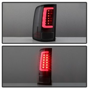 GMC Sierra LED Tail Lights - Rear - SPYDER - Version 2 Light Bar - Black - `07-`13