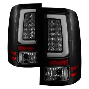 GMC Sierra LED Tail Lights - SPYDER - Light Bar Version 2 - Black Smoke - `07-`13