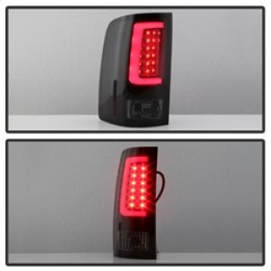 GMC Sierra LED Tail Lights - SPYDER - Light Bar Version 2 - Black Smoke - `07-`13