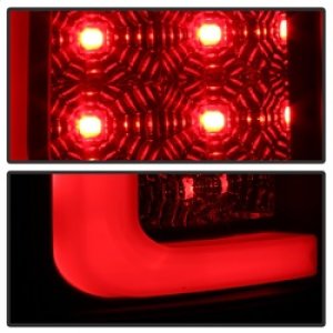 GMC Sierra LED Tail Lights - SPYDER - Light Bar Version 2 - Black Smoke - `07-`13