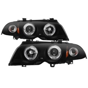 BMW 3 Series Projector Headlights - Front - SPYDER - LED Halo Projector, 1-Piece Design, Amber Reflector, Bulbs Included - Black Smoke - `99-`01 BMW 3 Series Projector Headlights - Front - SPYDER - LED Halo Projector, 1-Piece Design, Amber Reflector, Bulbs Included - Black Smoke - `99-`01