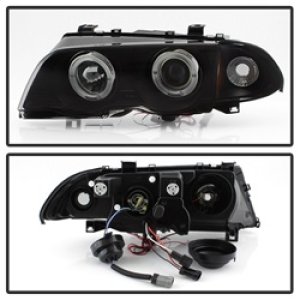 BMW 3 Series Projector Headlights - Front - SPYDER - LED Halo Projector, 1-Piece Design, Amber Reflector, Bulbs Included - Black Smoke - `99-`01 BMW 3 Series Projector Headlights - Front - SPYDER - LED Halo Projector, 1-Piece Design, Amber Reflector, Bulbs Included - Black Smoke - `99-`01