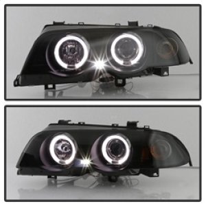 BMW 3 Series Projector Headlights - Front - SPYDER - LED Halo Projector, 1-Piece Design, Amber Reflector, Bulbs Included - Black Smoke - `99-`01 BMW 3 Series Projector Headlights - Front - SPYDER - LED Halo Projector, 1-Piece Design, Amber Reflector, Bulbs Included - Black Smoke - `99-`01
