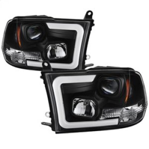 Dodge Ram 1500 Headlight Set - SPYDER - Version 2 - Light Bar DRL - Black - `09-`16